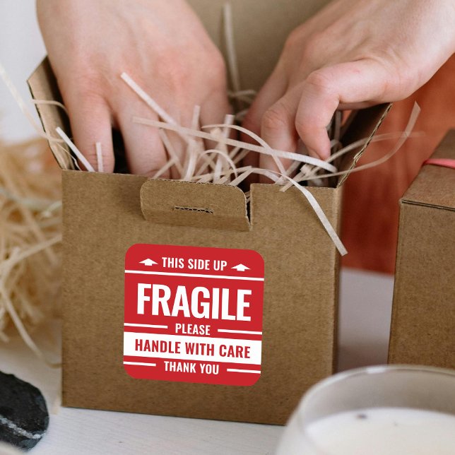 Red Fragile Label Shipping Warning Sticker (Creator Uploaded)
