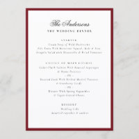 Red Frame Calligraphy Name Custom Wedding Dinner
