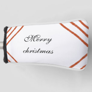 Red frame watercolor merry Christmas dd your name Golf Head Cover