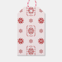 Red Framed Ornamental Snowflake Gift Tag