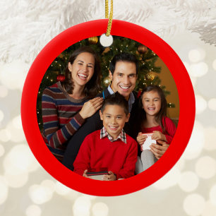 Red Framed Round Ornament