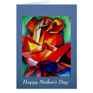 Red France Libre Rose Mother's Day card with poem