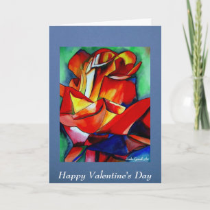 Red France Libre Rose Valentine's Day Holiday Card