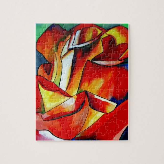 Red France Libre rose watercolor art Jigsaw Puzzle (Vertical)