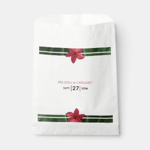 Red Frangipani Plumeria Wedding  Favour Bags