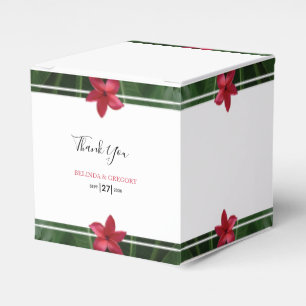 Red Frangipani Plumeria Wedding Favour Box