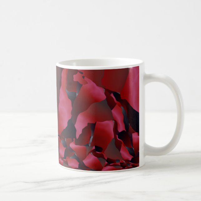Red frayed abstraction coffee mug (Right)