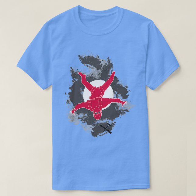 Red freeflyer with sun and grey clouds T-Shirt (Design Front)