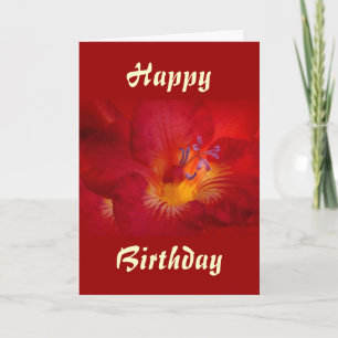 Red Freesia Flower Items Card
