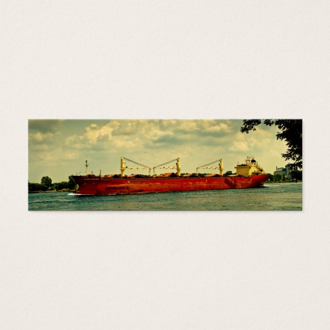 Red Freighter Illustration Tiny Bookmarks (Front)