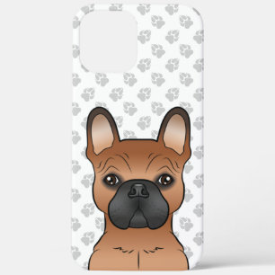 Red French Bulldog Cartoon Dog & Paws iPhone 12 Pro Max Case