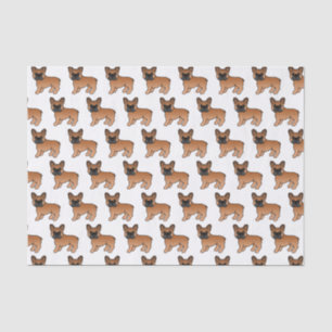 Red French Bulldog Cute Cartoon Dog Pattern Tissue Paper