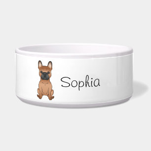 Red French Bulldog / Frenchie Cartoon Dog & Name