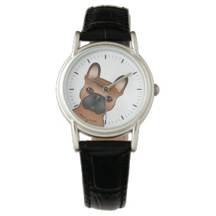 Red French Bulldog / Frenchie Cute Cartoon Dog Watch