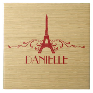 Red French Flourish Tile