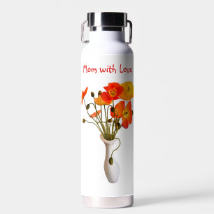Red & Fresh Coloured Poppies Water Bottle