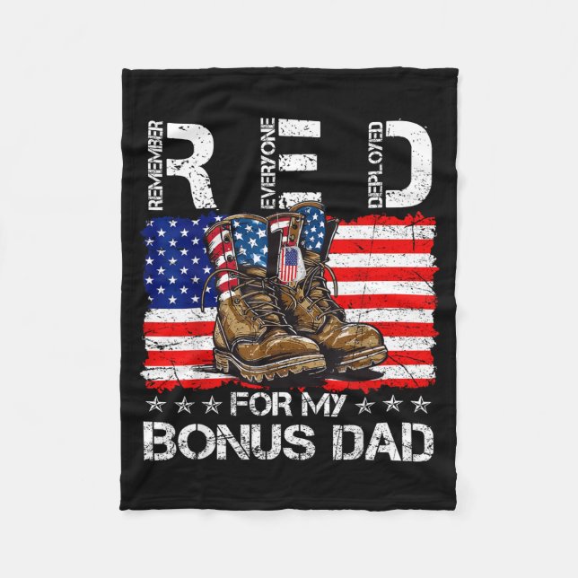 Red friday for bonus dad remember everyone deploye fleece blanket (Front)