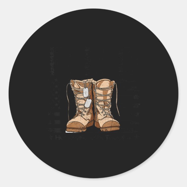 Red friday honoring troops remember everyone classic round sticker (Front)