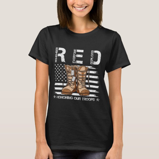 Red friday honoring troops remember everyone T-Shirt (Front)
