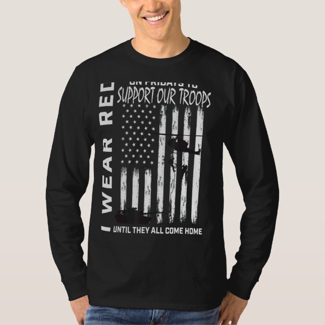 Red Friday Military Remember Everyone Deployed Ame T-Shirt (Front)