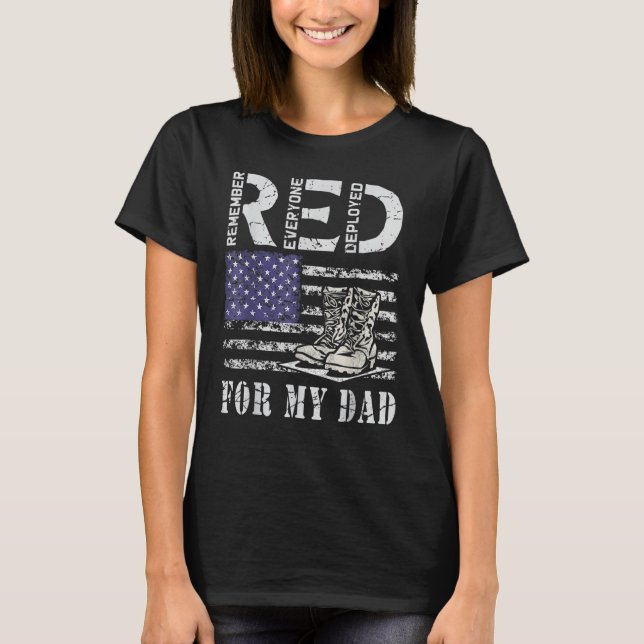 Red Friday Military Remember Everyone Deployed For T-Shirt (Front)