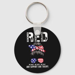 Red Friday Military Support - Remember Everyone Key Ring