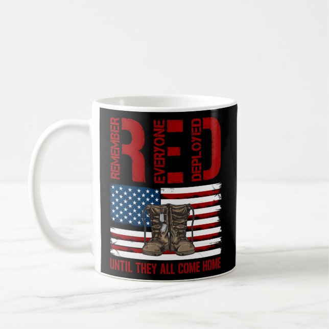 Red Friday Military Veteran Remember Everyone Depl Coffee Mug (Left)