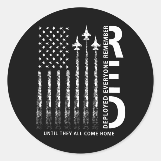 RED Friday Remember Everyone Deployed Military Classic Round Sticker (Front)