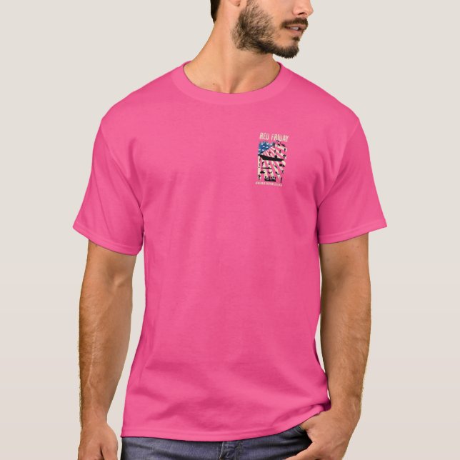 Red Friday Remember Everyone Deployed Military Dad T-Shirt (Front)