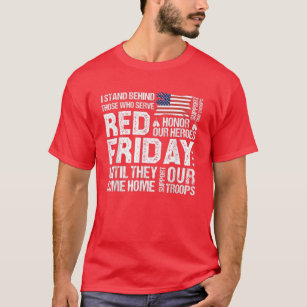 Red Friday Support Our Troops USA Flag T-Shirt