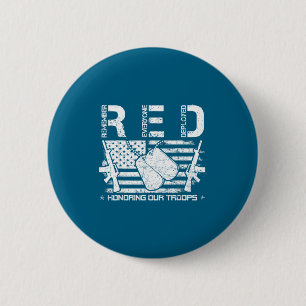 Red fridays remember everyone deployed honoring ou 6 cm round badge