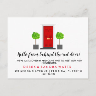 red front door Change of address we have moved Announcement Postcard