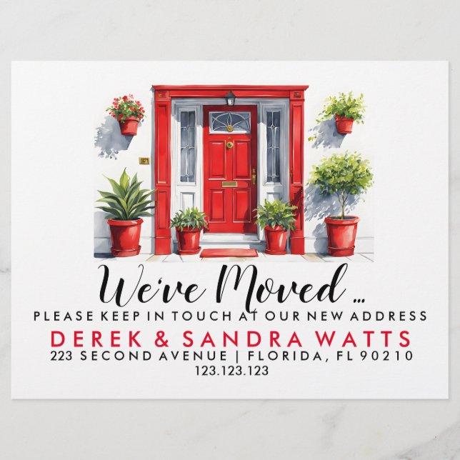 red front door Change of address we've moved house Flyer (Front)