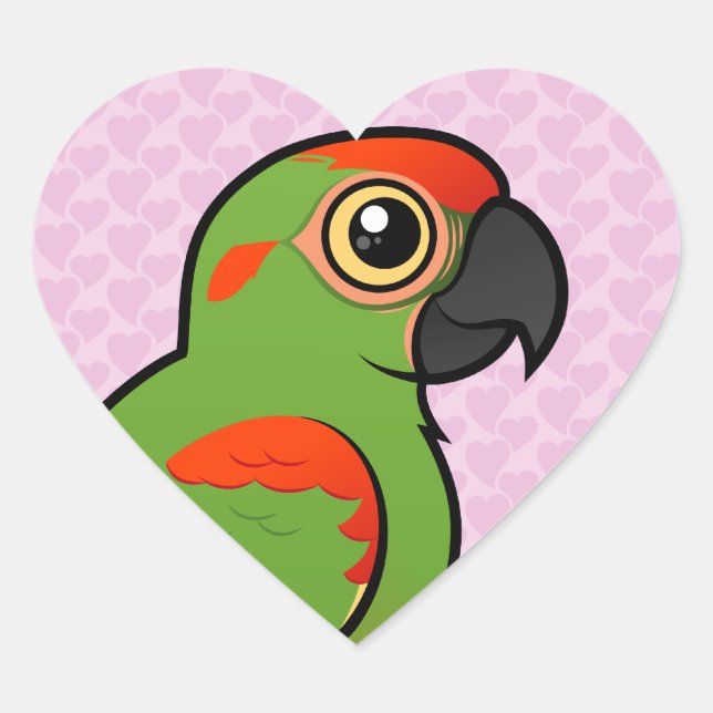 Red-fronted Macaw Heart Sticker (Front)