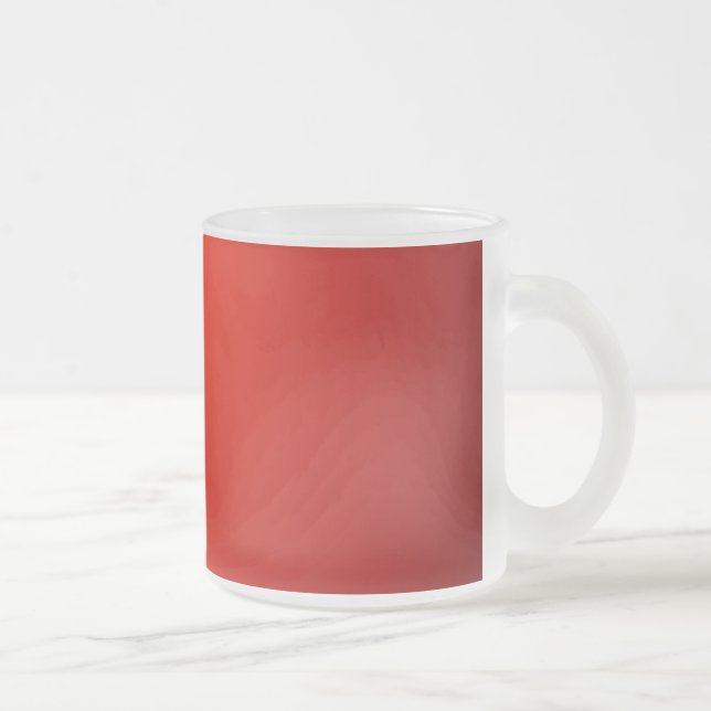 Red Frosted Glass Coffee Mug (Right)
