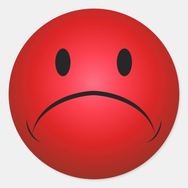Red Frownie Face Sticker (Front)