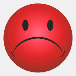 Red Frownie Face Sticker