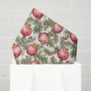 Red Fruit Pomegranate Christmas Tissue Paper