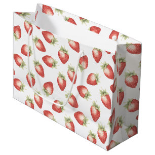 Red Fruit Strawberries Birthday Large Gift Bag