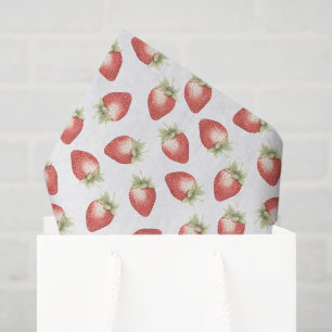 Red Fruit Strawberries Birthday Tissue Paper