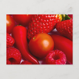 Red Fruit/Vegetables Postcard