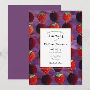 Red Fruits Country Elegant Wedding Invitation