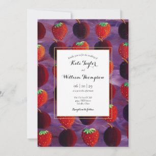 Red Fruits Country Photo Wedding Invitation