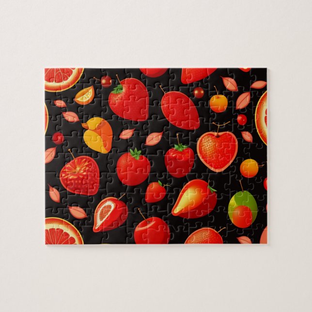 Red Fruits Pattern Jigsaw Puzzle (Horizontal)