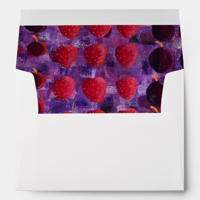Red Fruits Patterned Envelope (Back (Bottom))