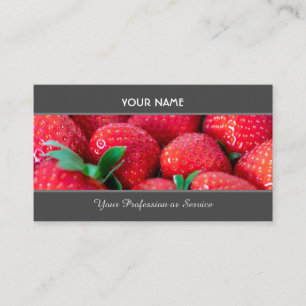 Red fruity strawberry ensemble for farmers business card