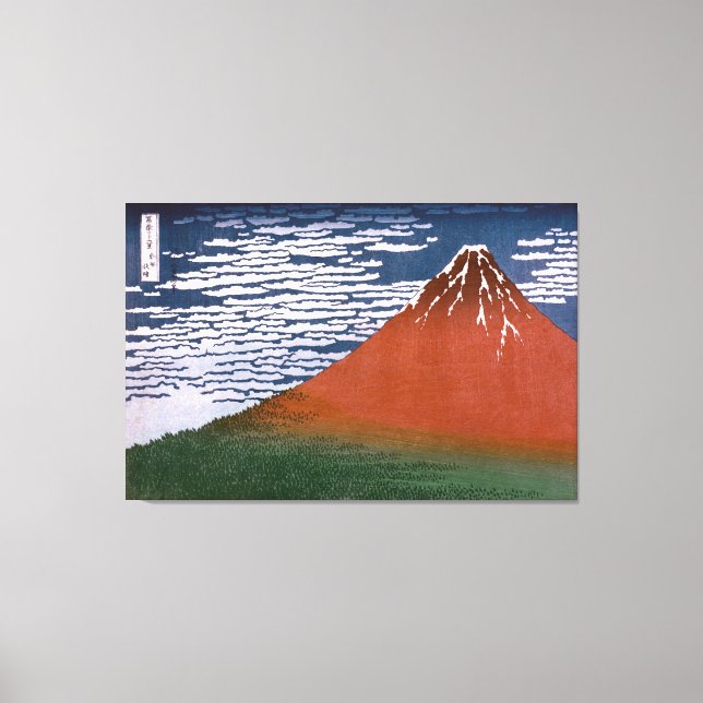 Red Fuji, Aka Fujiyama Volcano Katsushika Hokusai Canvas Print (Front)