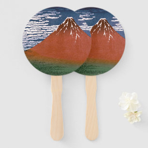 Red Fuji, Aka Fujiyama Volcano Katsushika Hokusai Hand Fan