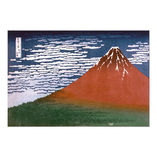 Red Fuji, Aka Fujiyama Volcano Katsushika Hokusai Photo Print (Front)