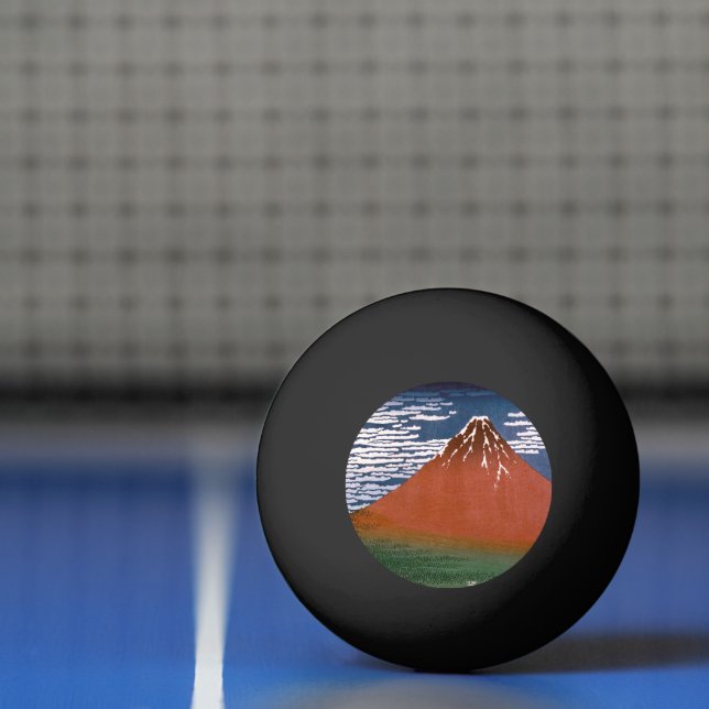 Red Fuji, Aka Fujiyama Volcano Katsushika Hokusai Ping Pong Ball (Net)